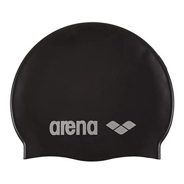 ARENA Unisex – Erwachsene Classic Silicone Badekappe, Black-Silver (55), Einheitsgröße EU im Sale